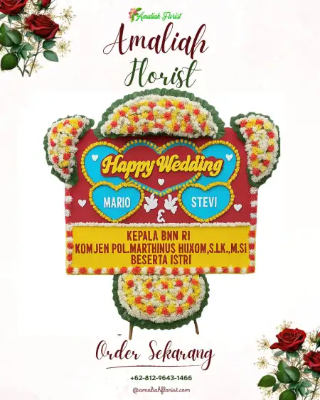 Papan Bunga Pernikahan Plampang